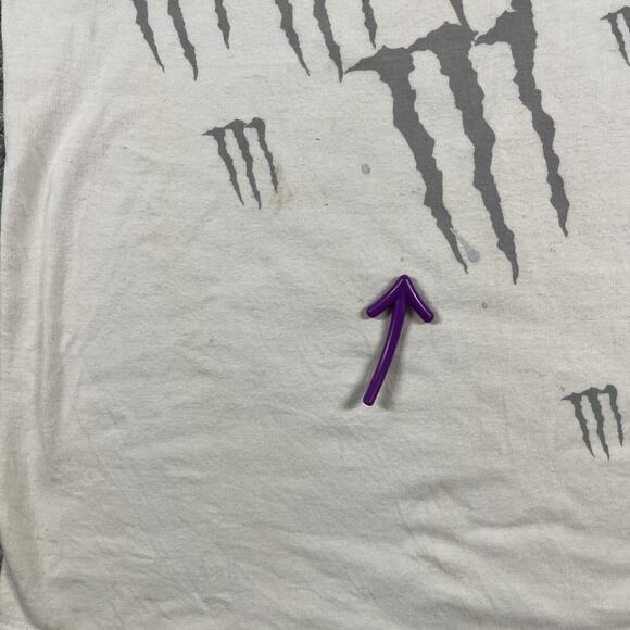 Monster Energy T Shirt Mens Medium Y2K Distressed Punk Skater Short Sleeve White - Picture 7 of 15